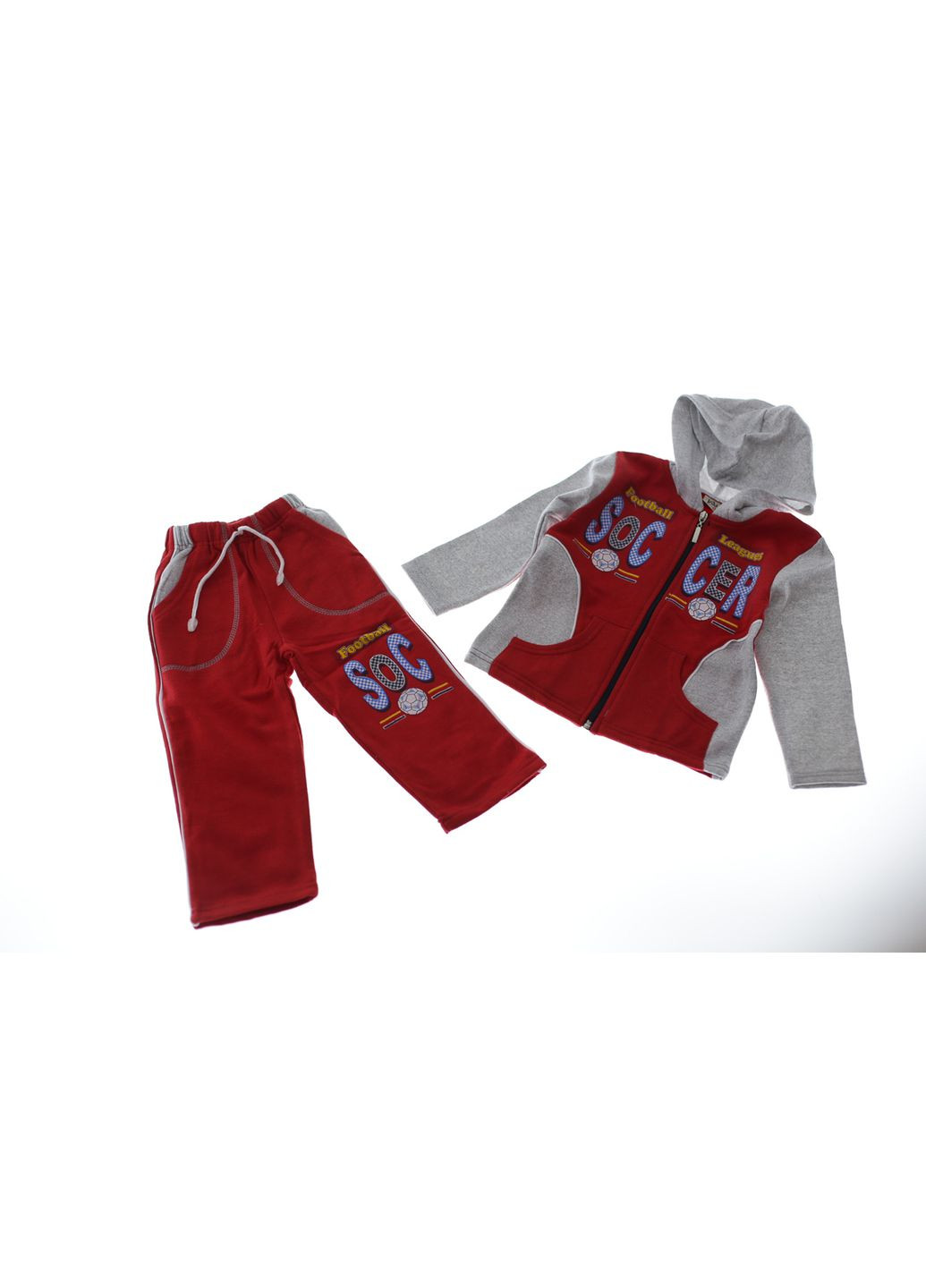 Костюм на флісі для хлопчика три котажний Футбол червоний 116 см (37416) BABYKROHA (297197393)