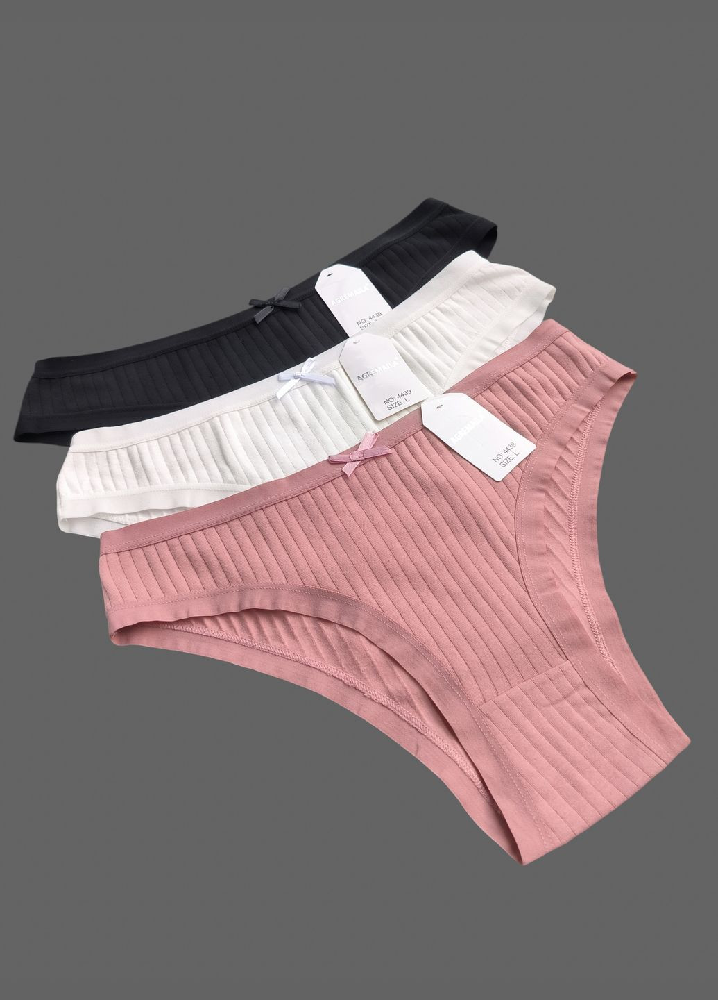 Набор 3 шт трусики танга микс цветов Agremaila (306554184)