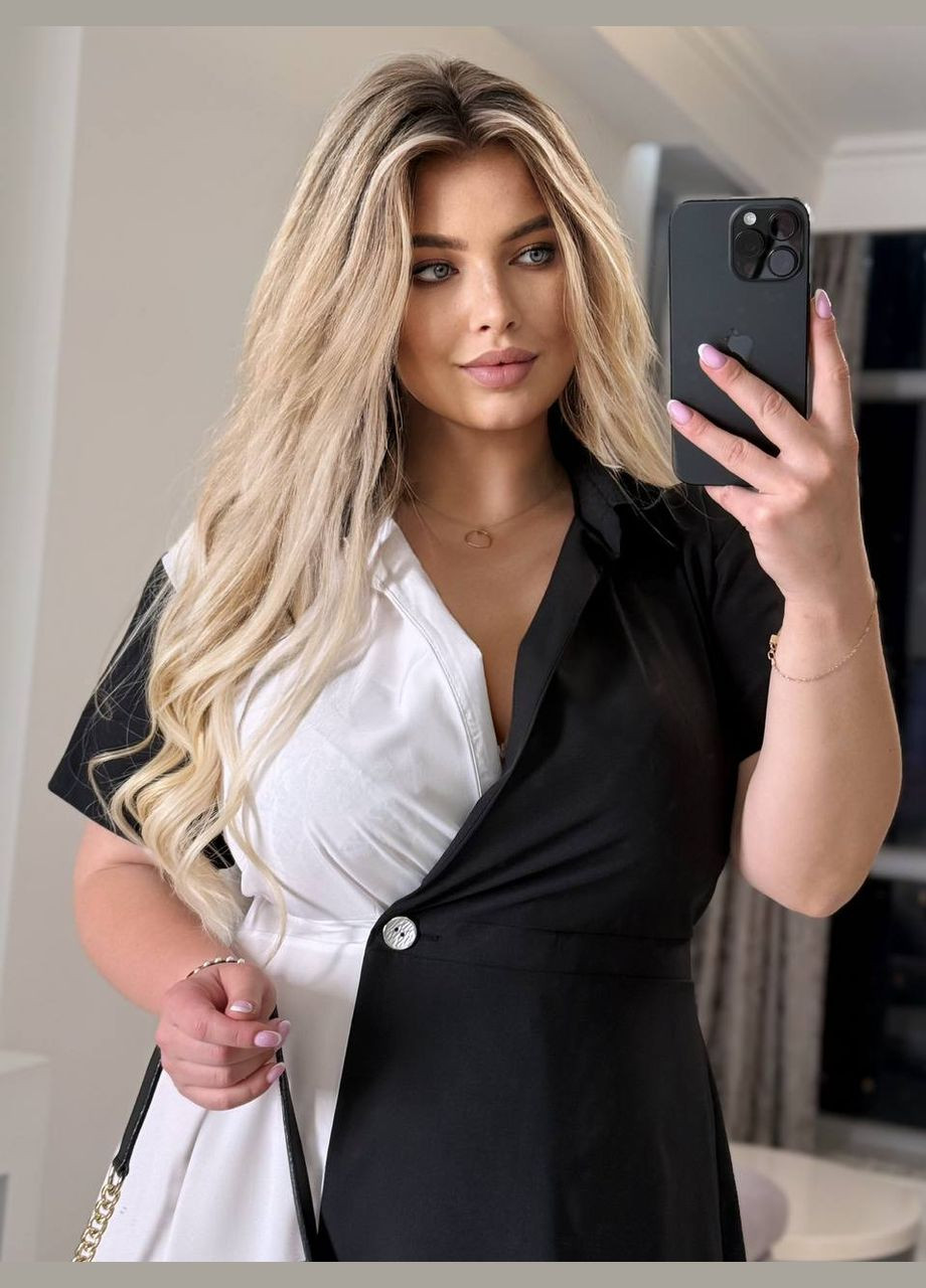 Черно-белое повседневный, вечернее платье Україна однотонное