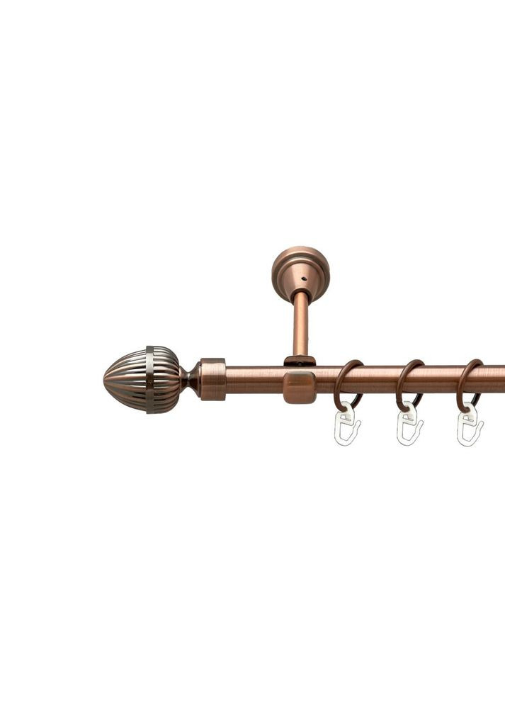 Карниз Одеон металлический однорядный открытый гладкая труба Медь 16 мм 300 см (00-00019397) ORVIT (300688756)