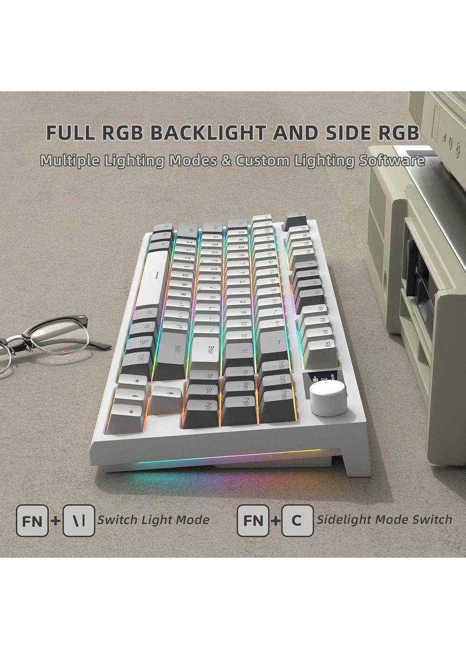 Ігрова Бездротова Механічна Клавіатура K86 Grey Українською розкладкою ATTACK SHARK (370202792)