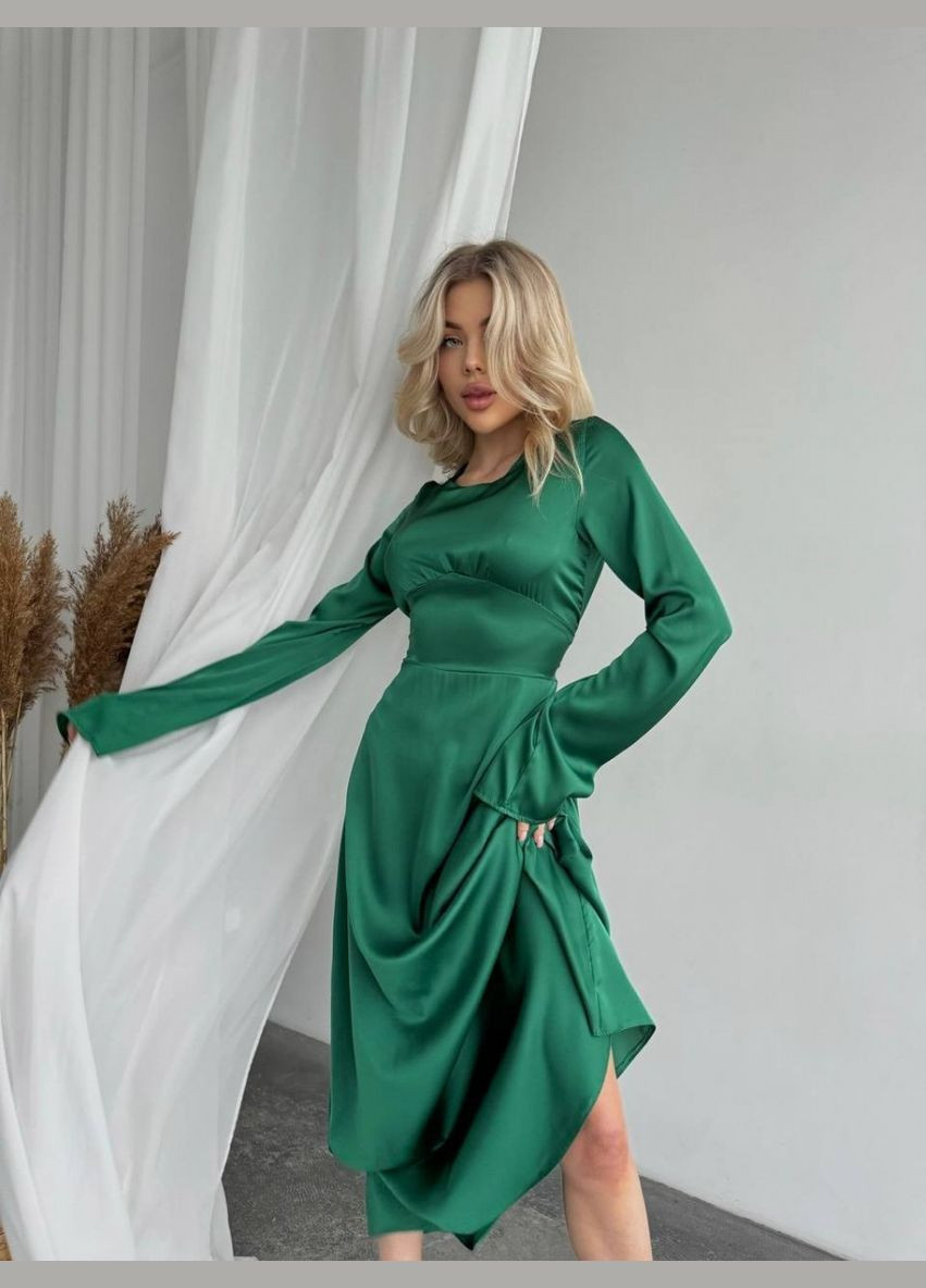 Зелена вечірня плаття JadFashion однотонна