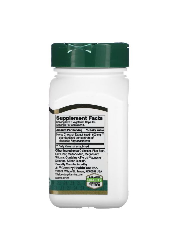 Натуральна добавка Horse Chestnut Extract, 60 вегакапсул 21st Century (334707263)