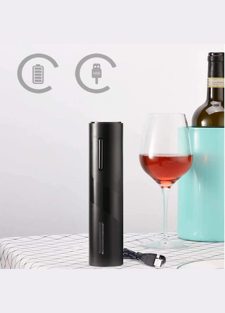 Набор для вина 4в1 электрический штопор/аэратор/пробка/нож для фольги 4 предмета Черный (C051396) Bar (342122428)