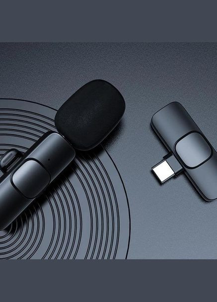 Петличний мікрофон бездротовий для смартфона Туре-C K8, Чорний Art (290888985)