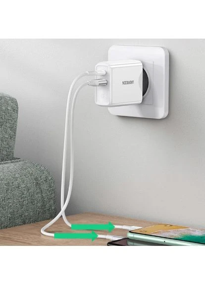Адаптер питания для телефона CD170 White USB+USB TypeC Wall Charger 36W 3A Ugreen (297330844)