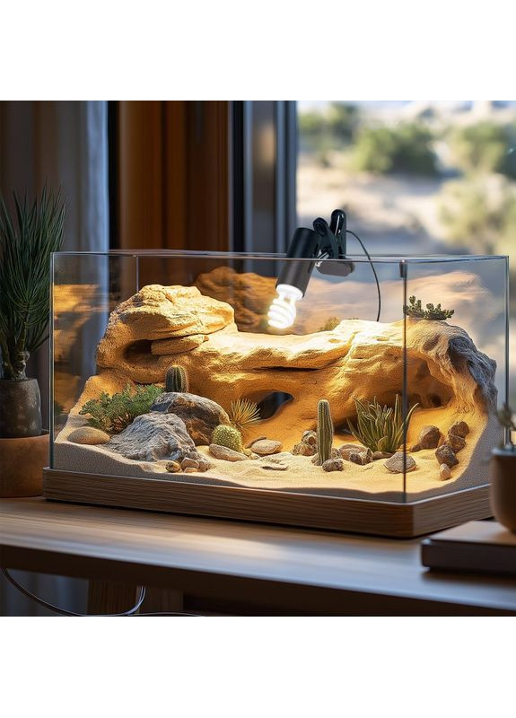 Світильник ReptiSun Time Control 200W із затискною ручкою та таймером Terrario (364489269)