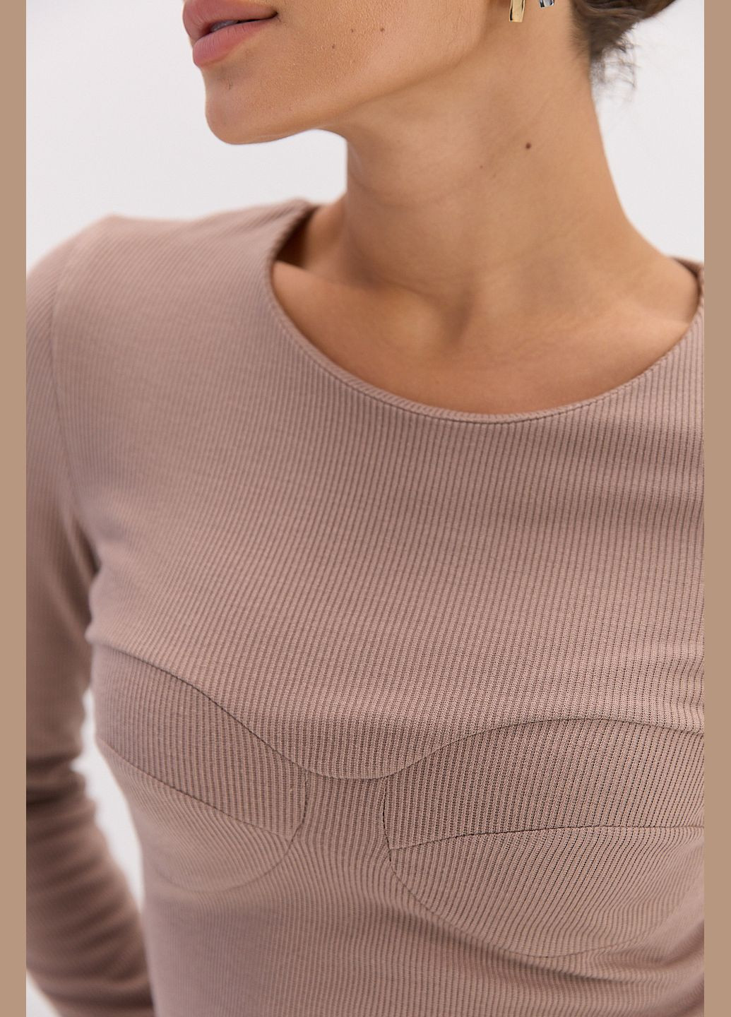 Жіночий лонгслів у рубчик з імітацією ліфа Arjen (314454672)