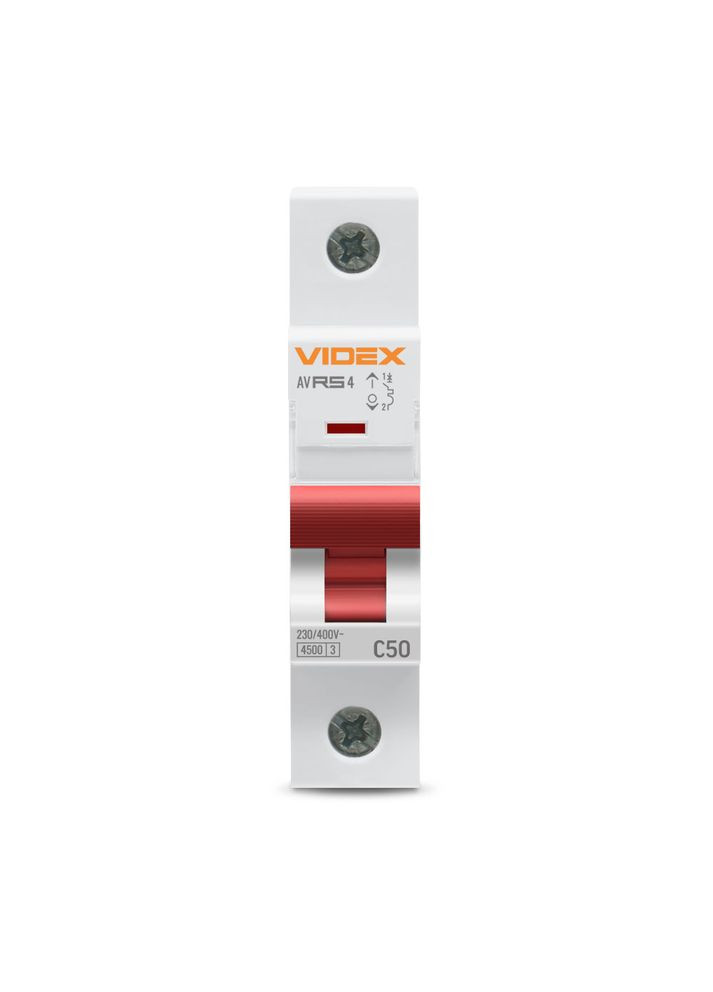 Автоматичний вимикач RS4 1п 50А С 4,5кА RESIST (VF-RS4-AV1C50) Videx (282312942)