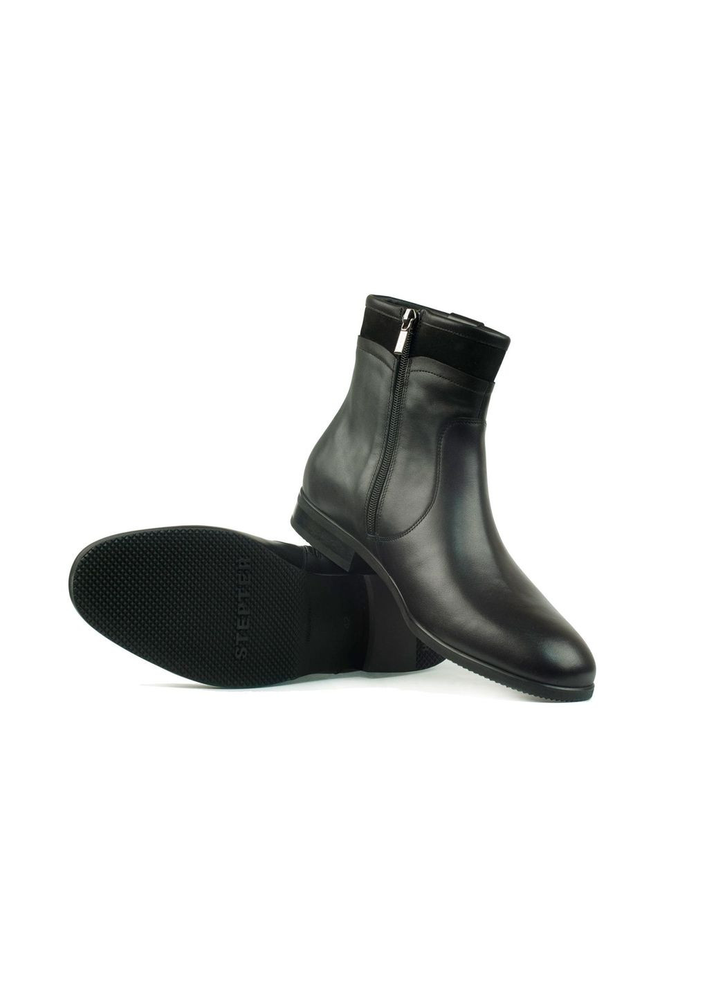 Черные зимние ботинки (р) кожа 0-2-1-6355 Stepter
