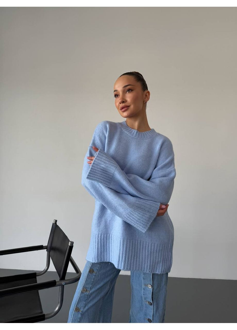 Блакитний демісезонний 🔥 светр-топ продаж з м’якої в'язки – тренд сезону для яскравих образів! розмірна сітка в описі GD/GL Модний простір