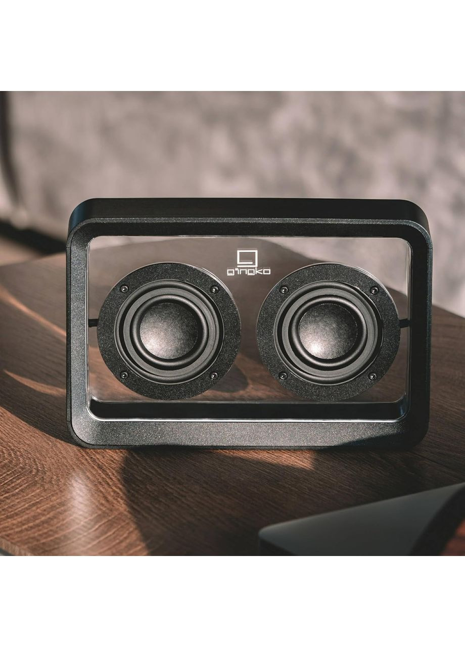 Портативная беспроводная колонка с Bluetooth, с подсветкой, басом и USB-C зарядкой, Прозрачно-Черная Gingko (365721895)