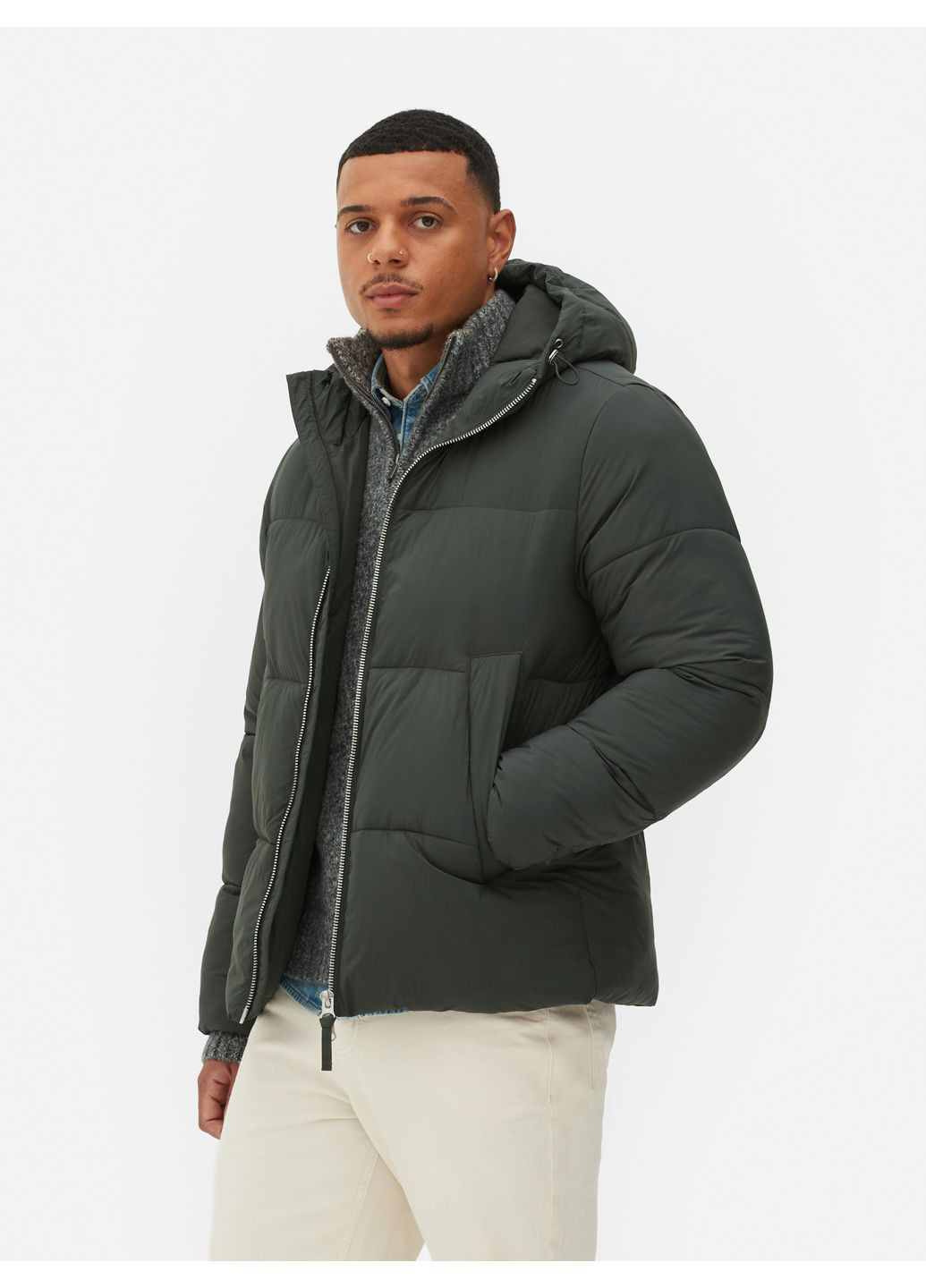 Темно-зеленая куртка демисезон,болотный, Primark