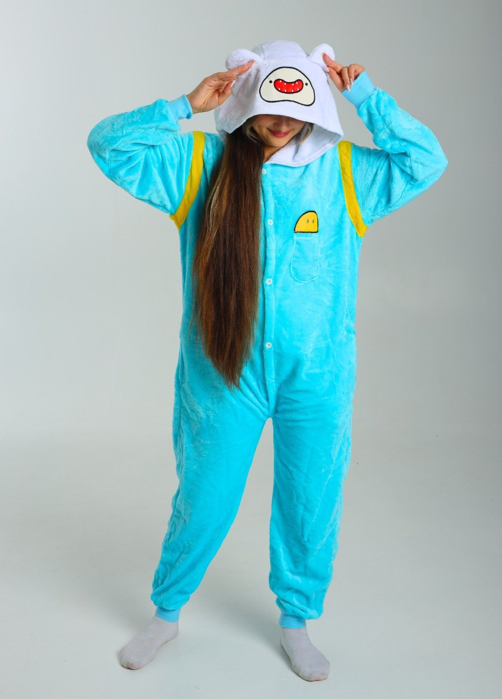 Кігурумі піжама Фін Час пригод жіноча блакитна плюшева Lalapka (368670410)