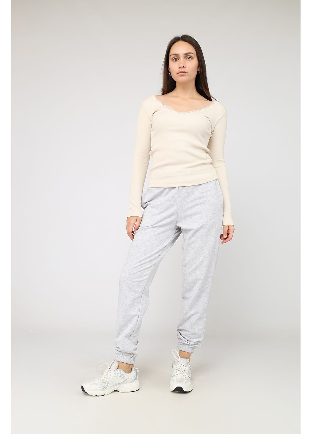 Футболка с длинным рукавом женская цвет молочный CB-00284475 Yuki - (368824084)