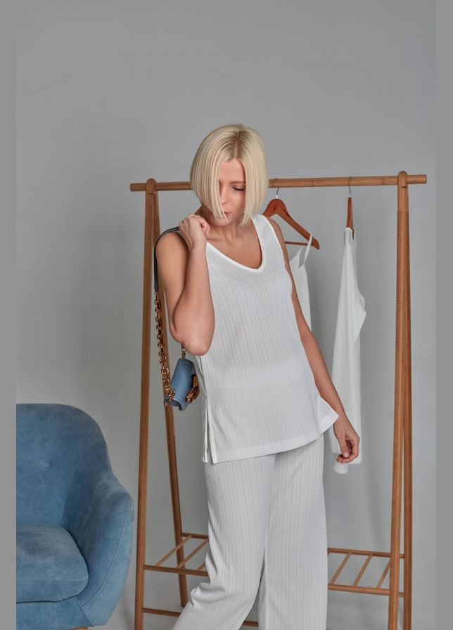 Женский удлиненный топ из трикотажа в рубчик (1785) Triko Bakh (334710763)