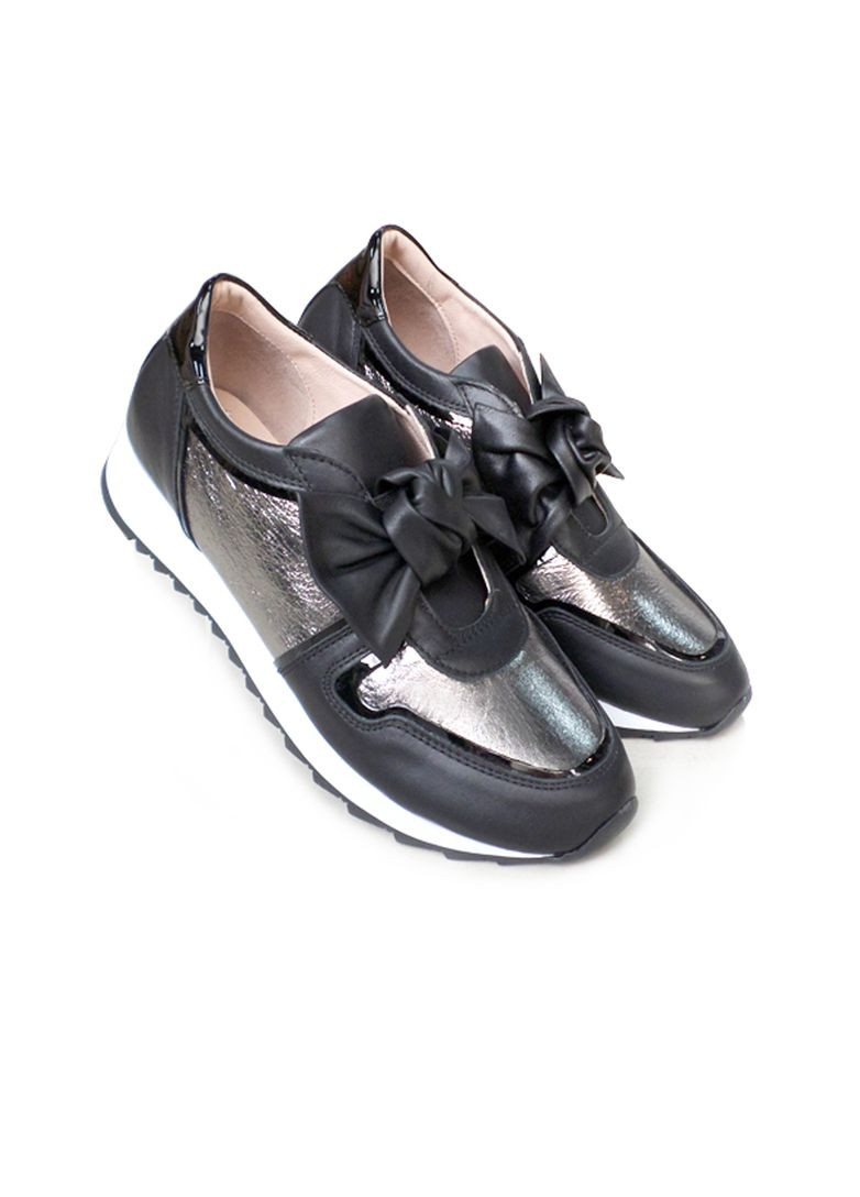 Кроссовки женские кожаные. Evromoda чёрные демисезоны (341090038)