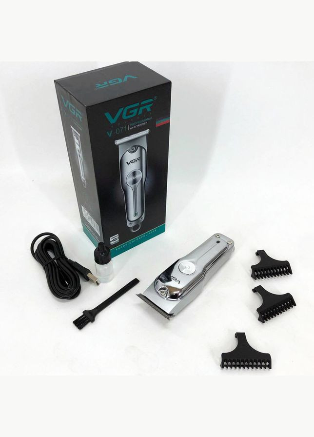 Машинка для стрижки волосся акумуляторна V-071 тример для бороди та вусів, окантувальна машинка VGR (364664574)