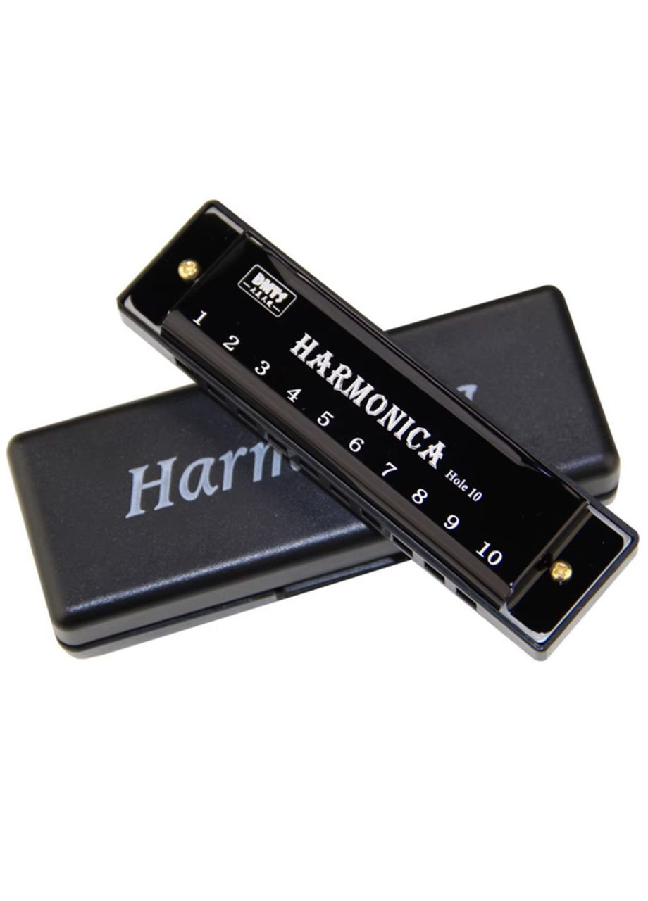 Губная гармошка Harmonica Блюзовая Черная No Brand (347641142)