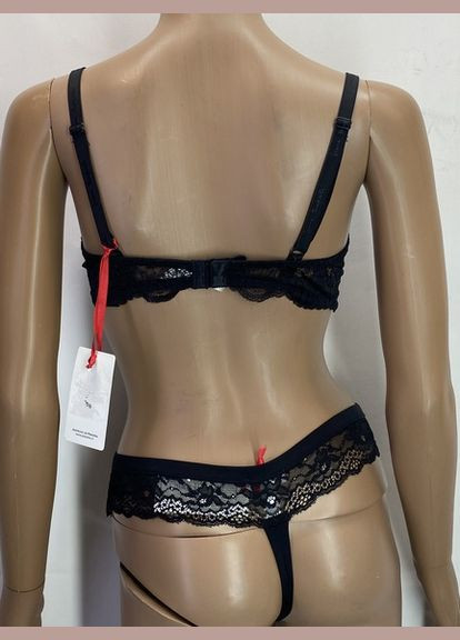 Чорний демісезонний комплект мереживної білизни Laura Biagiotti Lingerie