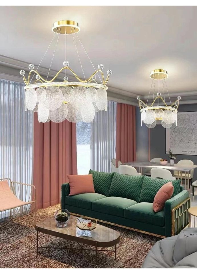 Люстра светодиодная подвесная LED светильник для квартиры на потолок лэд 26608 Золото 40-130х68х68 см. Sunnysky (324395806)