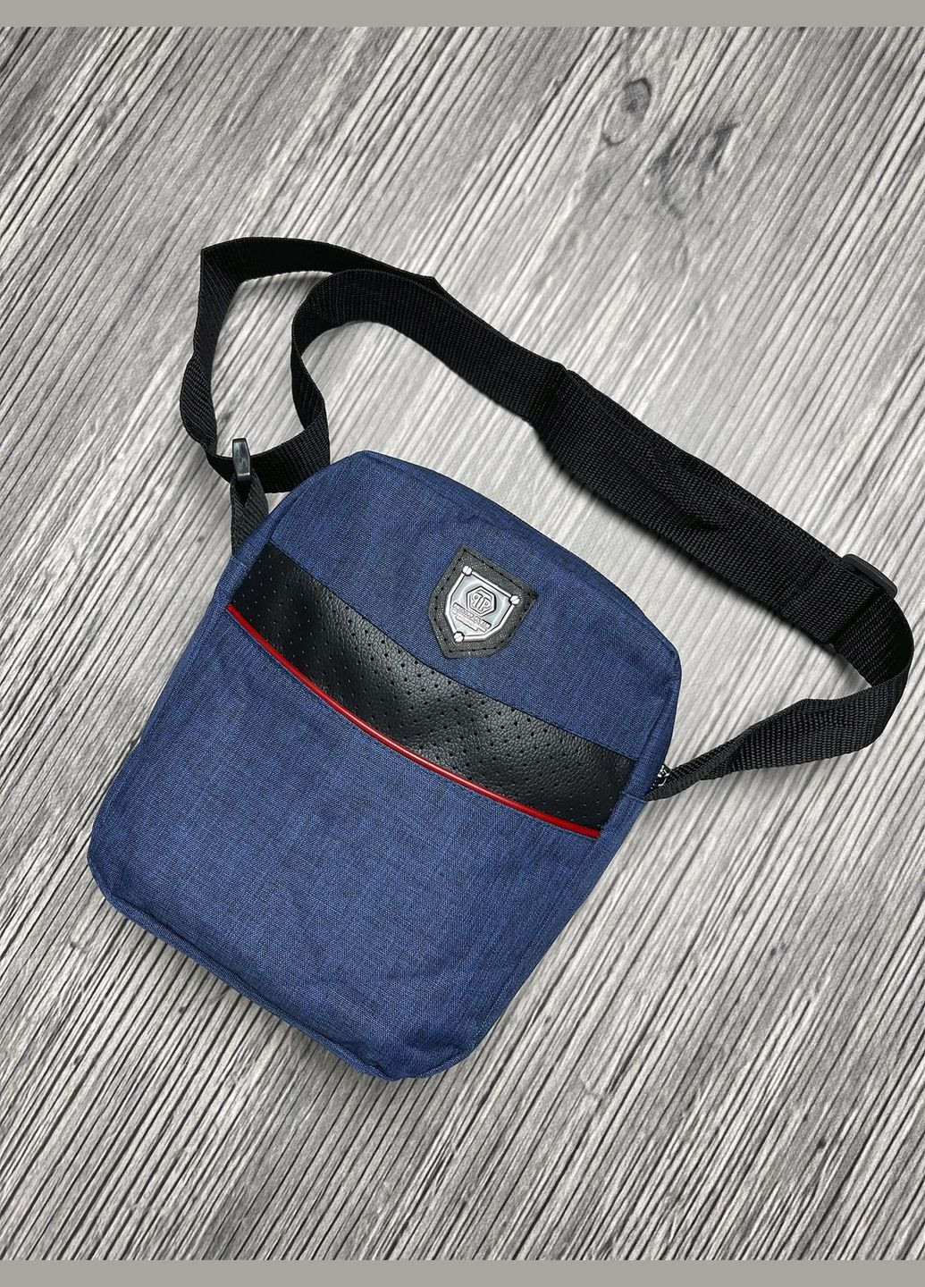 Барсетка з поліестеру синій меланж No Brand (330129283)