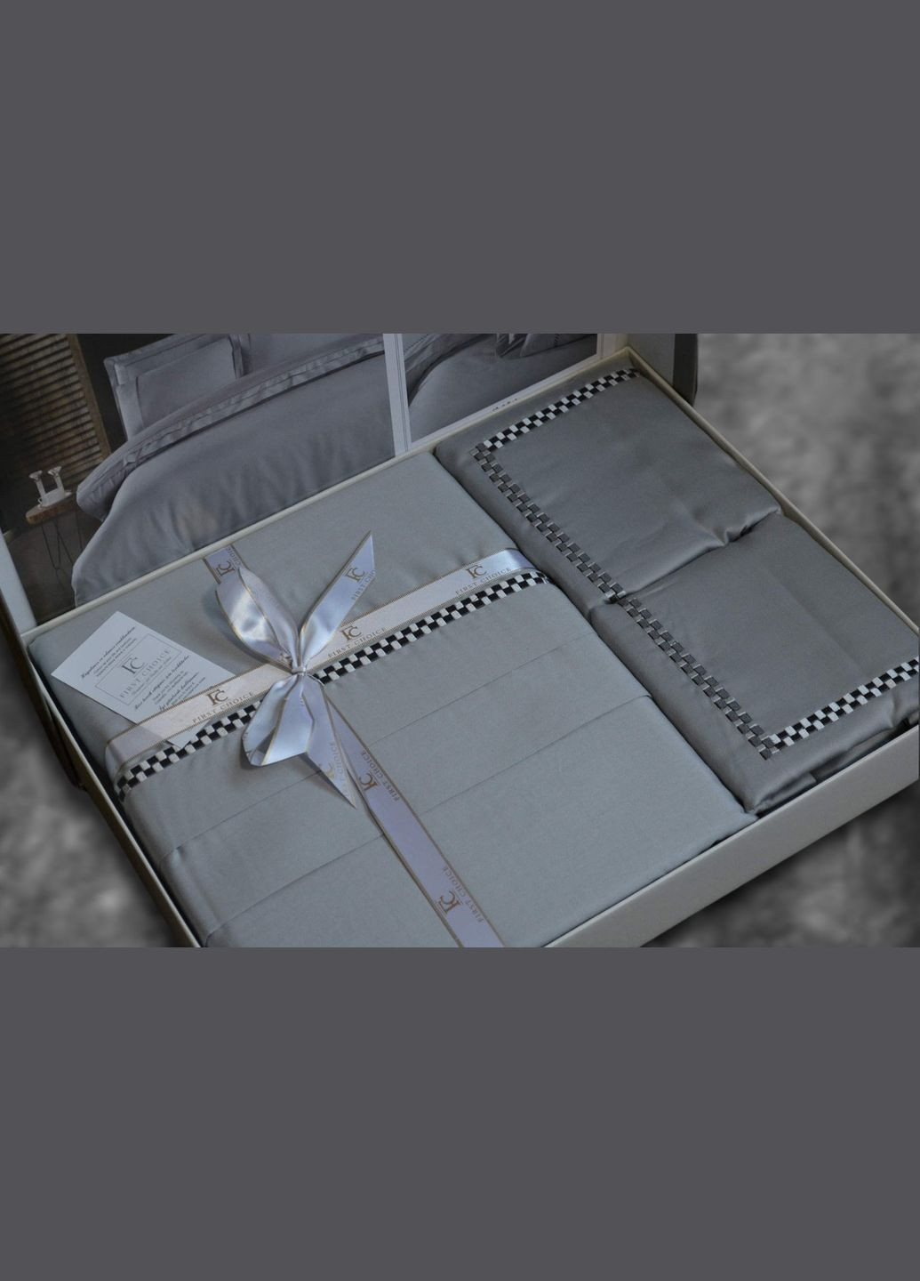 Постільна білизна V. I. P Satin Moonlight 200 х 220 см Pierre Grey First Choice (318387095)