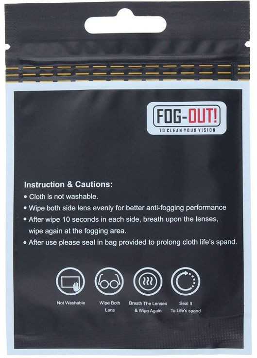 Салфетка от запотевания очков многоразовая влага Anti-Fog FOG-OUT! PTR No Brand (317769496)