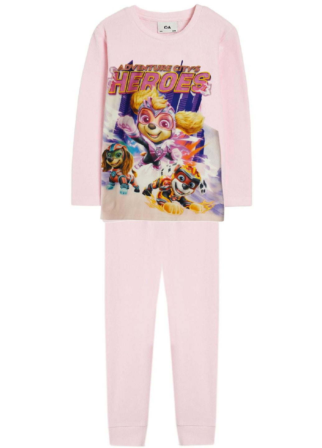 Розовая зимняя флисовая пижама (свитшот, брюки) свитшот + брюки C&A