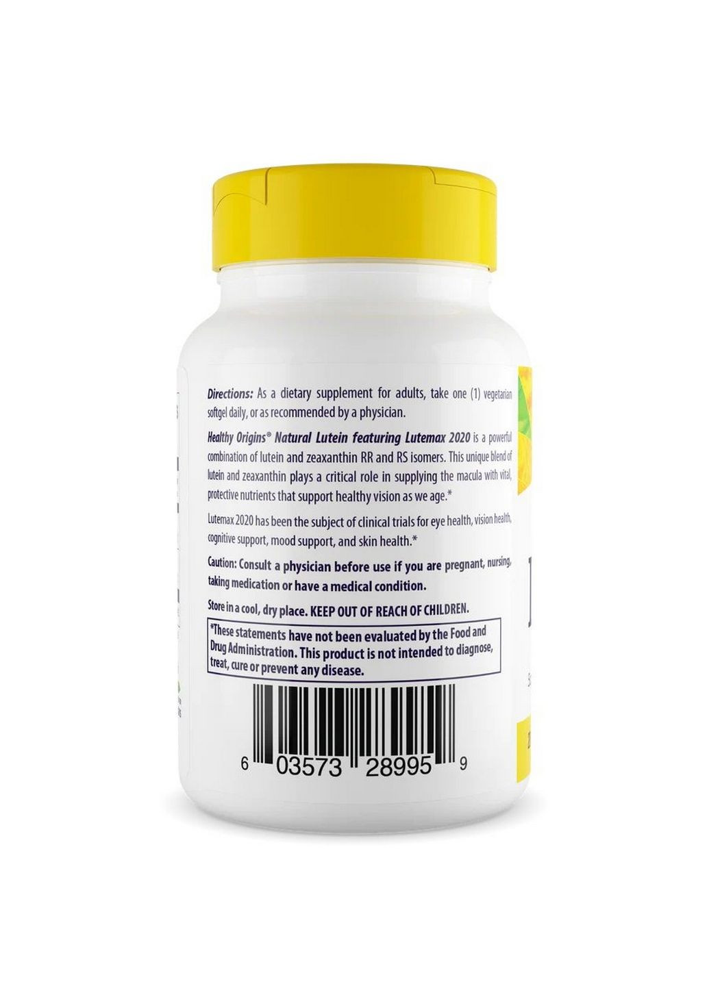 Натуральна добавка Lutein 20 mg, 60 вегакапсул Healthy Origins (293415713)