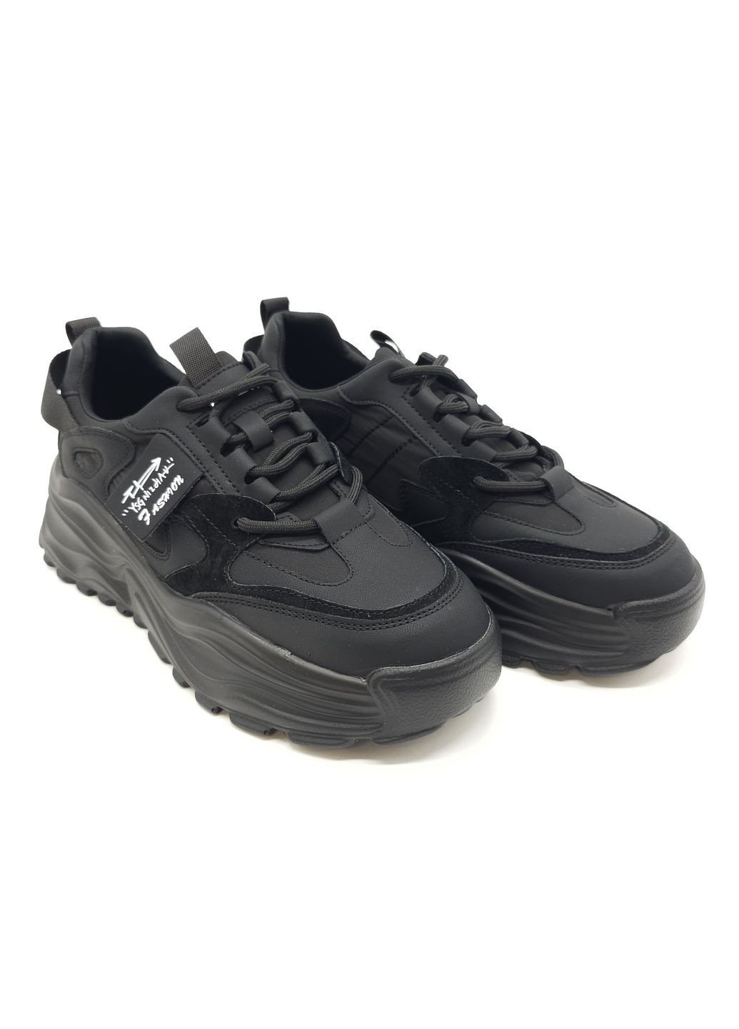 Черные всесезонные женские кроссовки черные кожаные l-10-29 23 см(р) Lonza