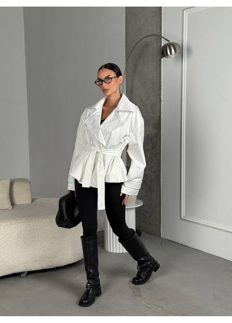 Укорочений тренч у трьох базових кольорах з коттон-парки — заміри в описі DK/DL Мода без кордонів на зав'язках демісезон (361783297)