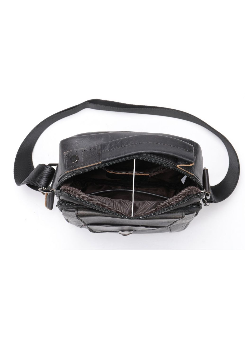 Кожаная сумка кросс боди мужская мессенджер через плечо черная 14995 Vintage (329195552)