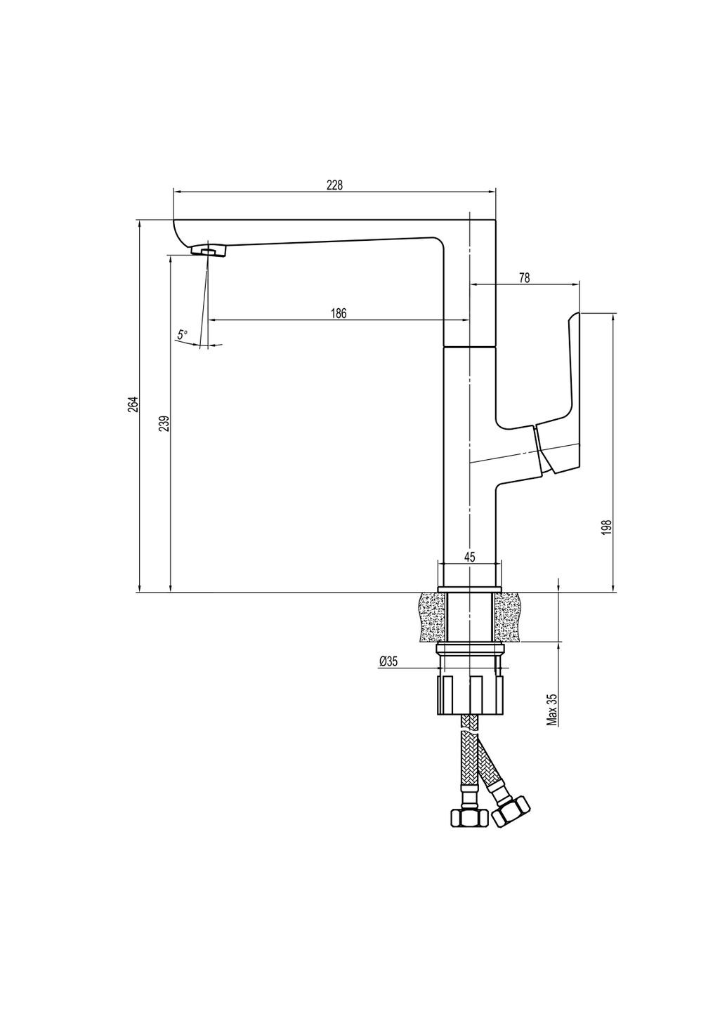 Смеситель для кухни LEXI TL 21401-H57-BB Topaz (335040785)