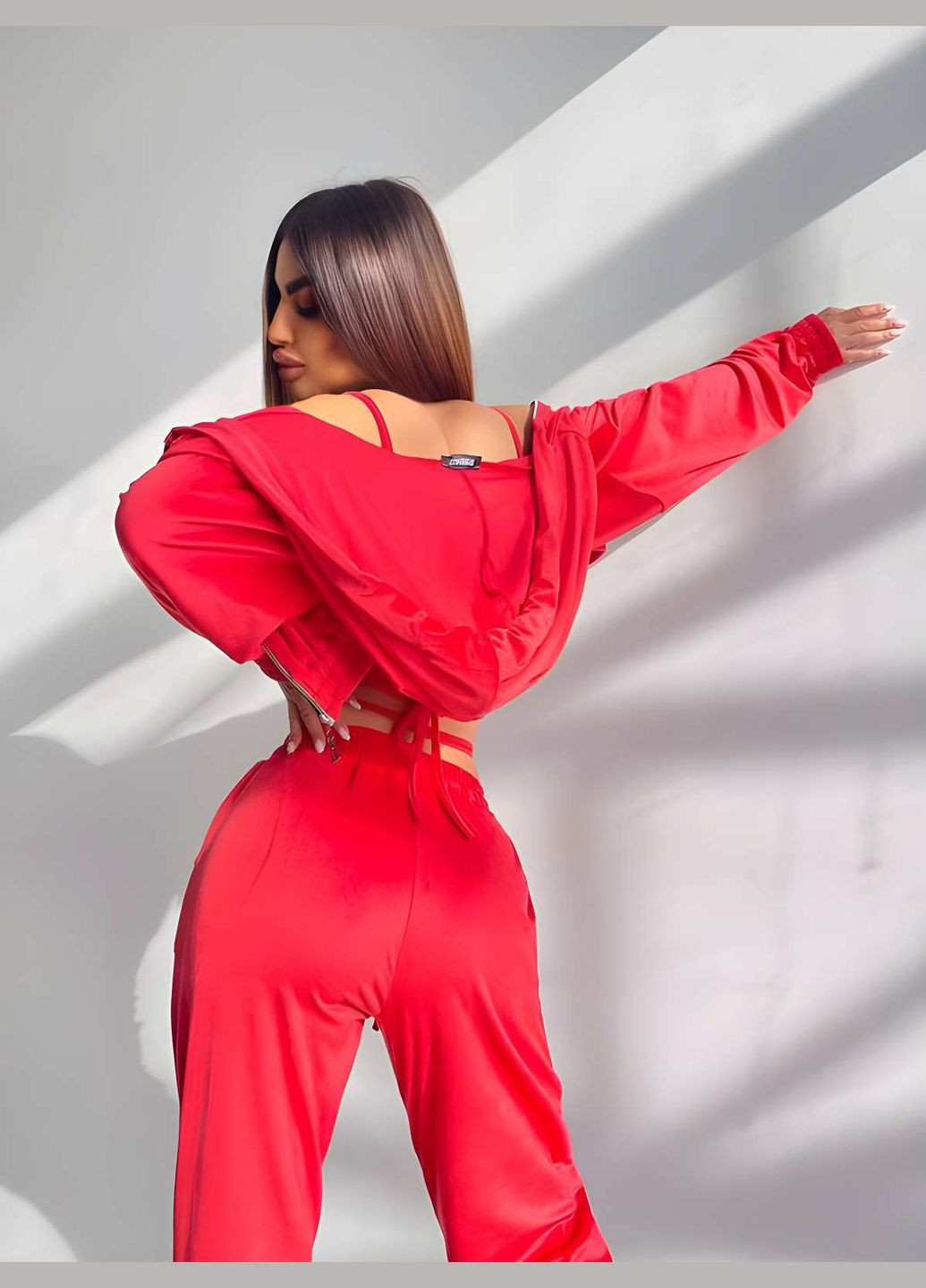 Мягкий велюровый костюм тройка с корсетом, женский спортивный костюм с капюшоном на... No Brand (331283866)