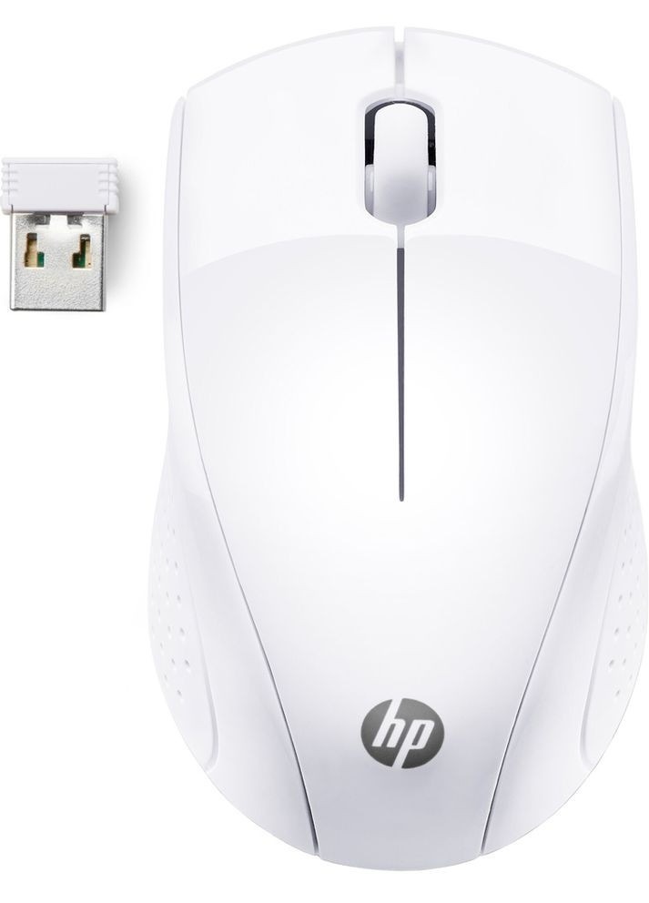 Мишка бездротова 220, 3 кн., 1600 dpi, сніжно біла HP (314781241)