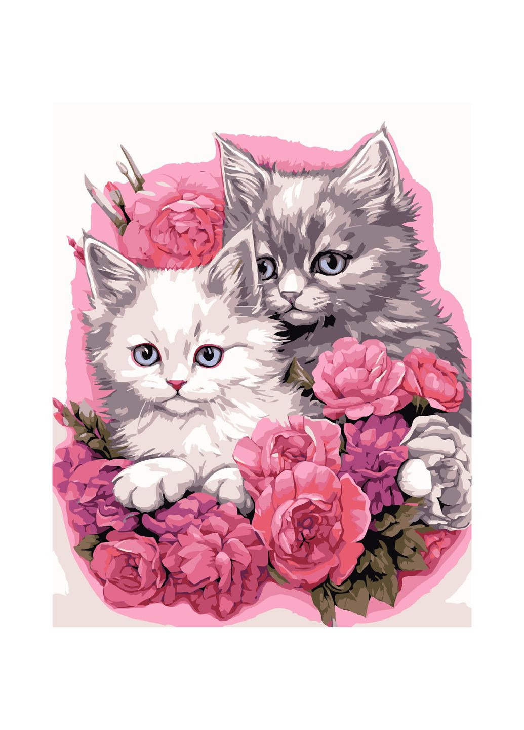 Картина за номерами Кошенята в квітах см набір для малювання для дорослих творчість Strateg (369759971)