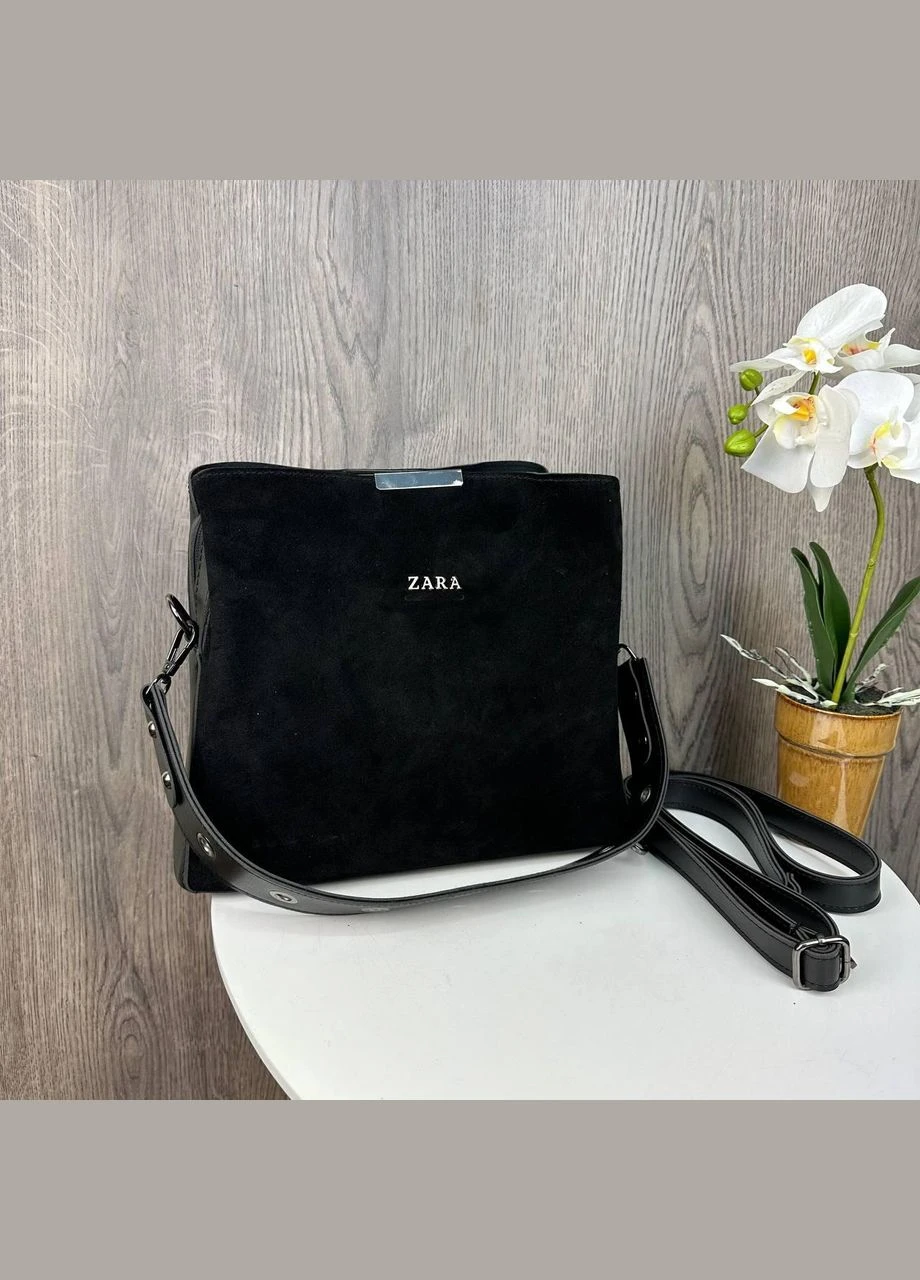 Стильна замшева сумка чорна No Brand (298996978)