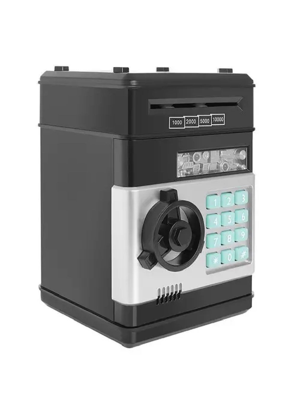 Детская электронная копилка для денег купюр с кодовым замком световыми звуковыми эффектами 19,5х13х12 см (478239-Prob) Черная Unbranded (303320293)