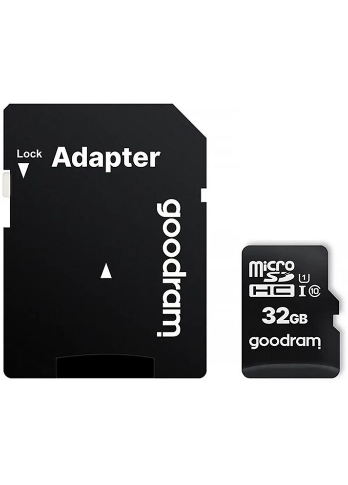 Карта памяти MicroSDHC 32GB UHS-I Class 10 + SD-adapter (M1AA-0320R12) Goodram (336952000)