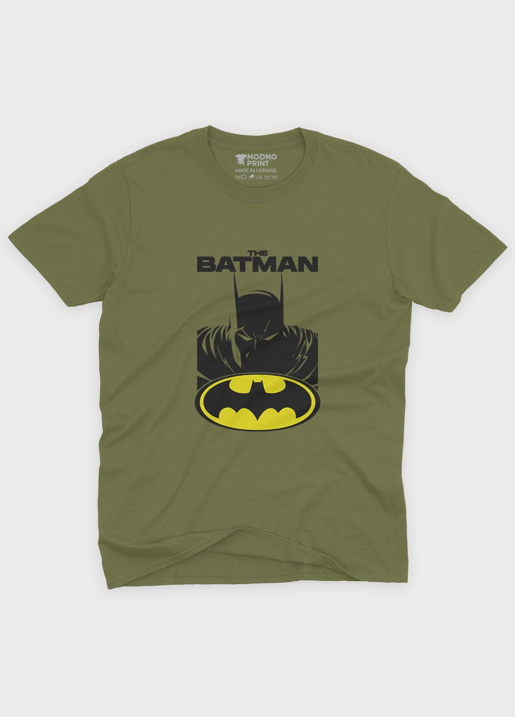 Хаки (оливковая) летняя мужская футболка с принтом супергероя - бэтмен (ts001-1-hgr-006-003-019-f) Modno