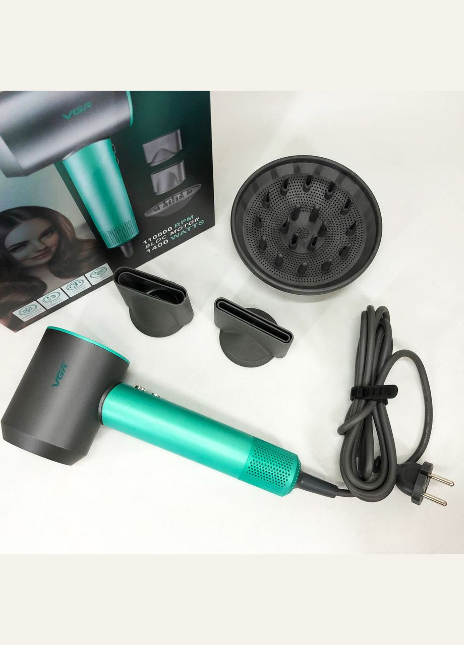 Фен профессиональный V-440. Цвет: зеленый VGR (364665543)