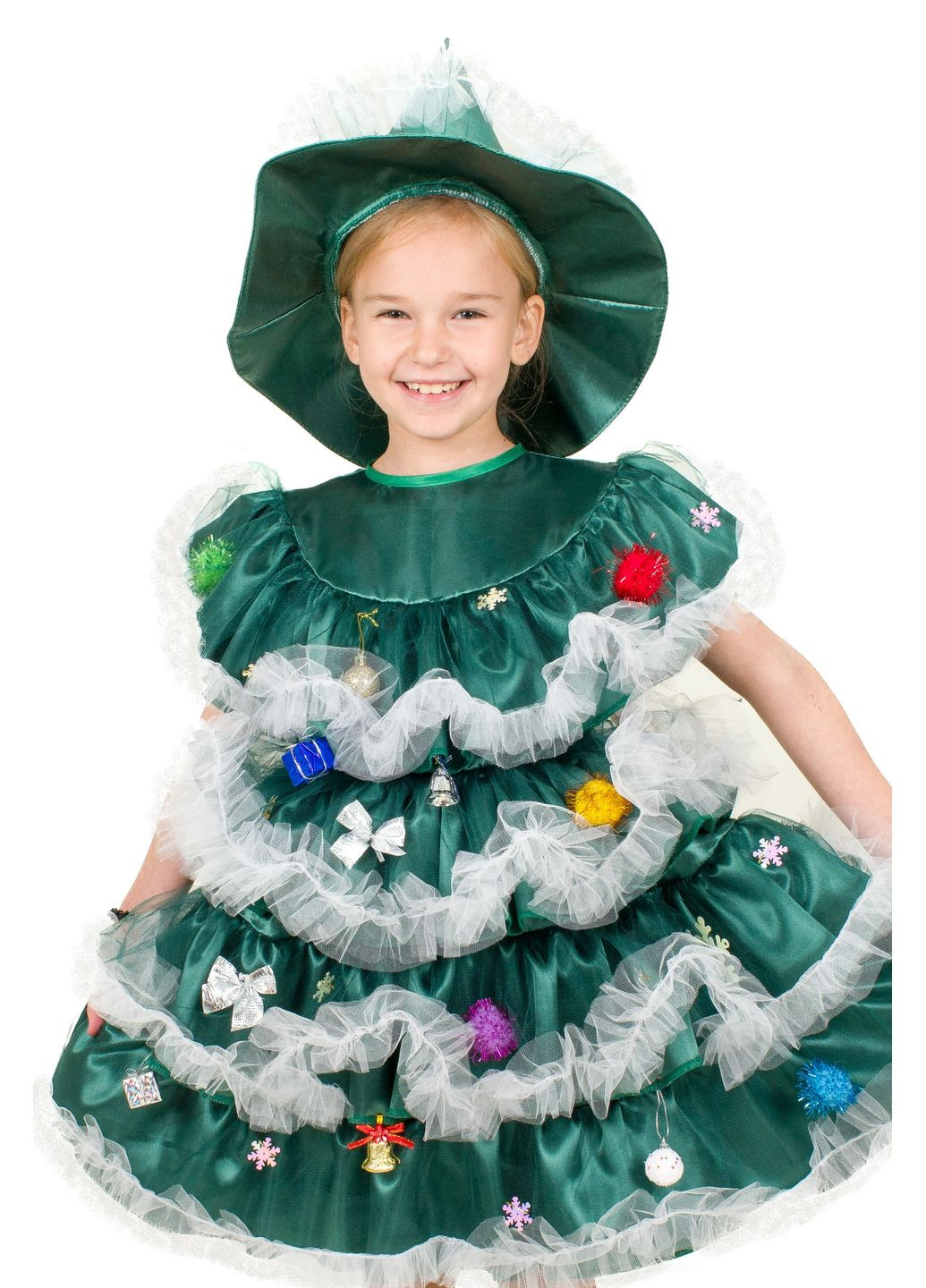 Карнавальный костюм Елочка №3/1 (изумруд) No Brand (362539014)