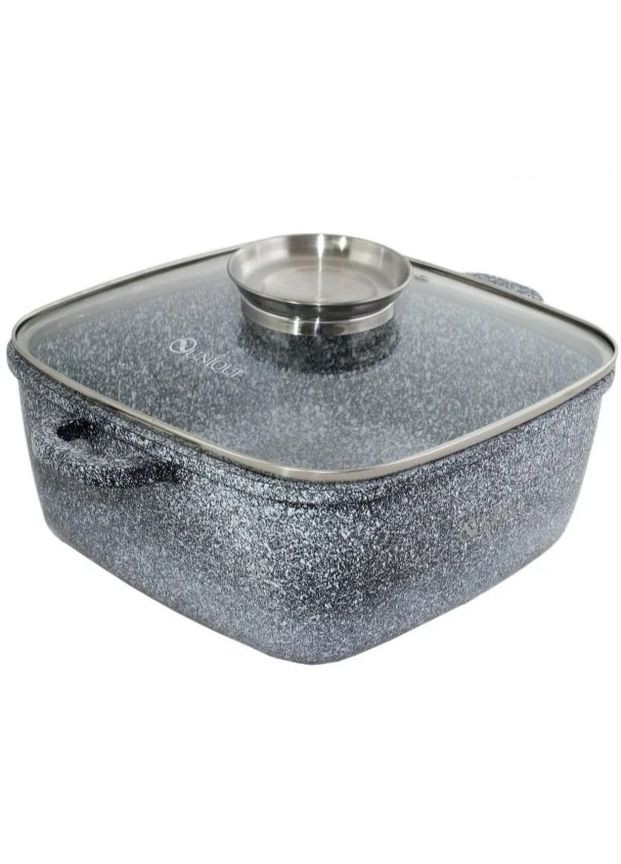 Казан квадратный с крышкой гранитный 4,3л 24см (1756374662) Unique UN-5206 (331605179)