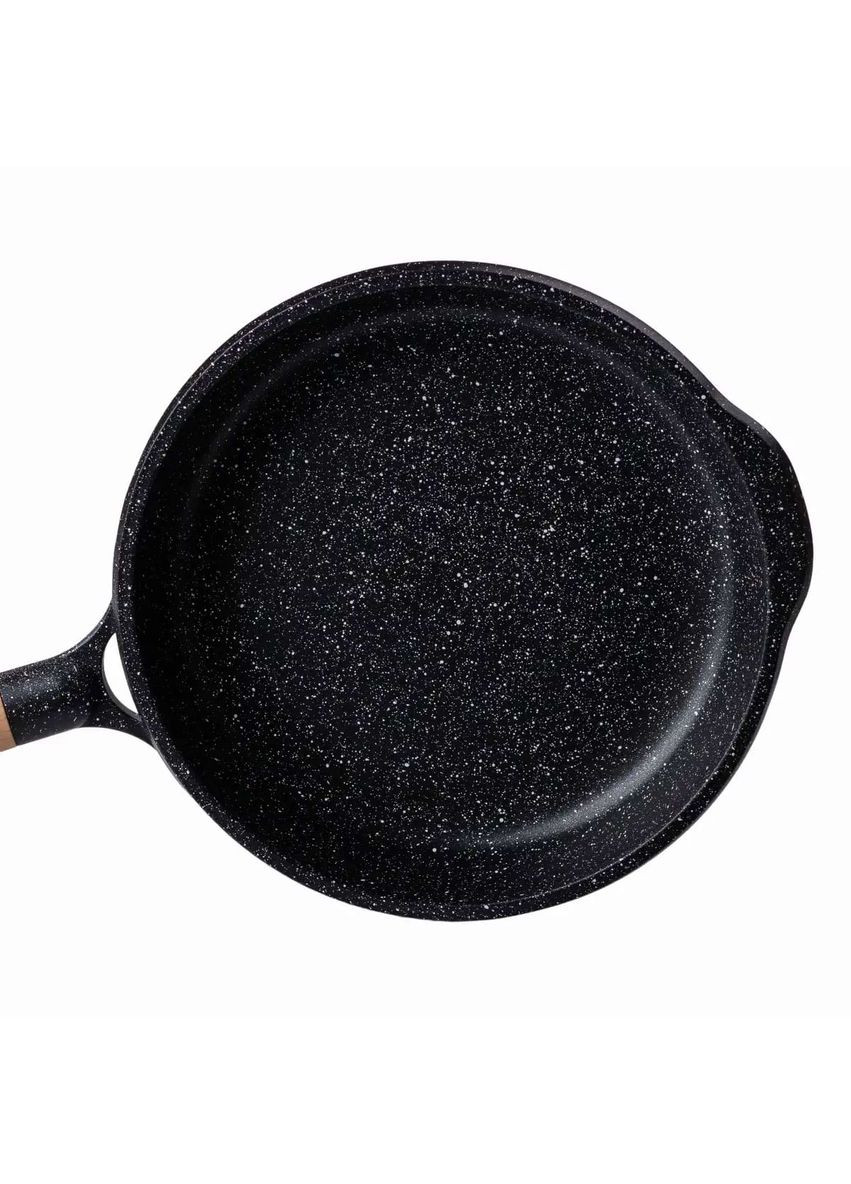 Сковорода з антипригарним мармуровим покриттям та кришкою 26 см, чорний MGC HP-4-424B No Brand (360481790)