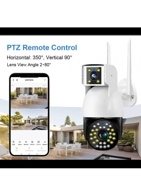 Камера відеоспостереження двооб'ємна вулична поворотна SC-01 Wi-FI IP 360/90 V380PRO 2+2.0mp No Brand (323486364)