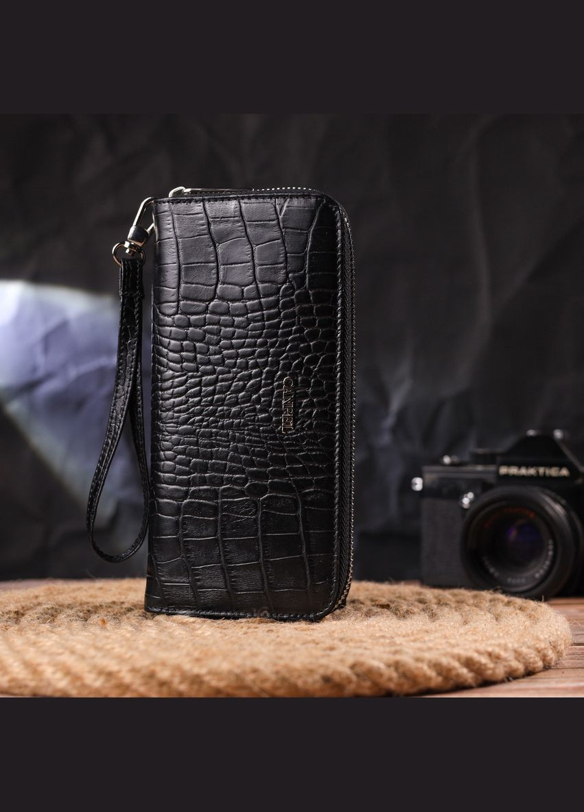 Горизонтальний гаманець для жінок з натуральної фактурної шкіри під крокодила 21623 Canpellini (331908139)