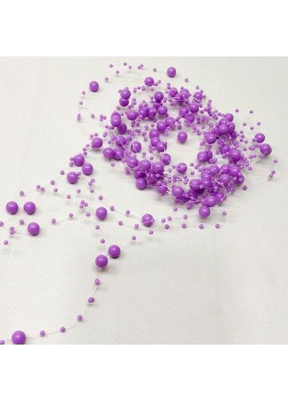(5шт по 1,3 метра) Бусины на леске Ø8 и Ø3мм Цвет - сиреневый Plus-plus (354793669)