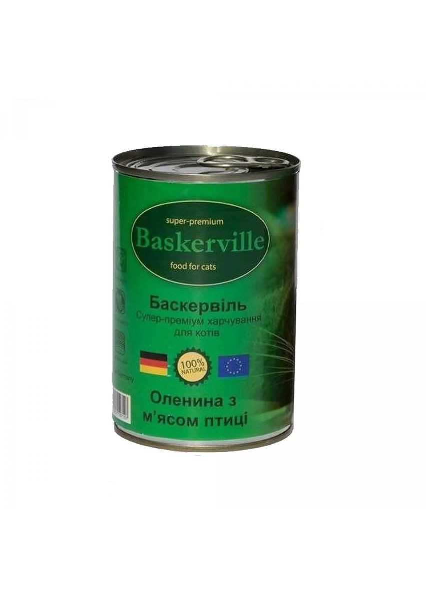 Вологий корм для котів Оленина з м'ясом курки 400 г (4250231597107) Baskerville (307930425)