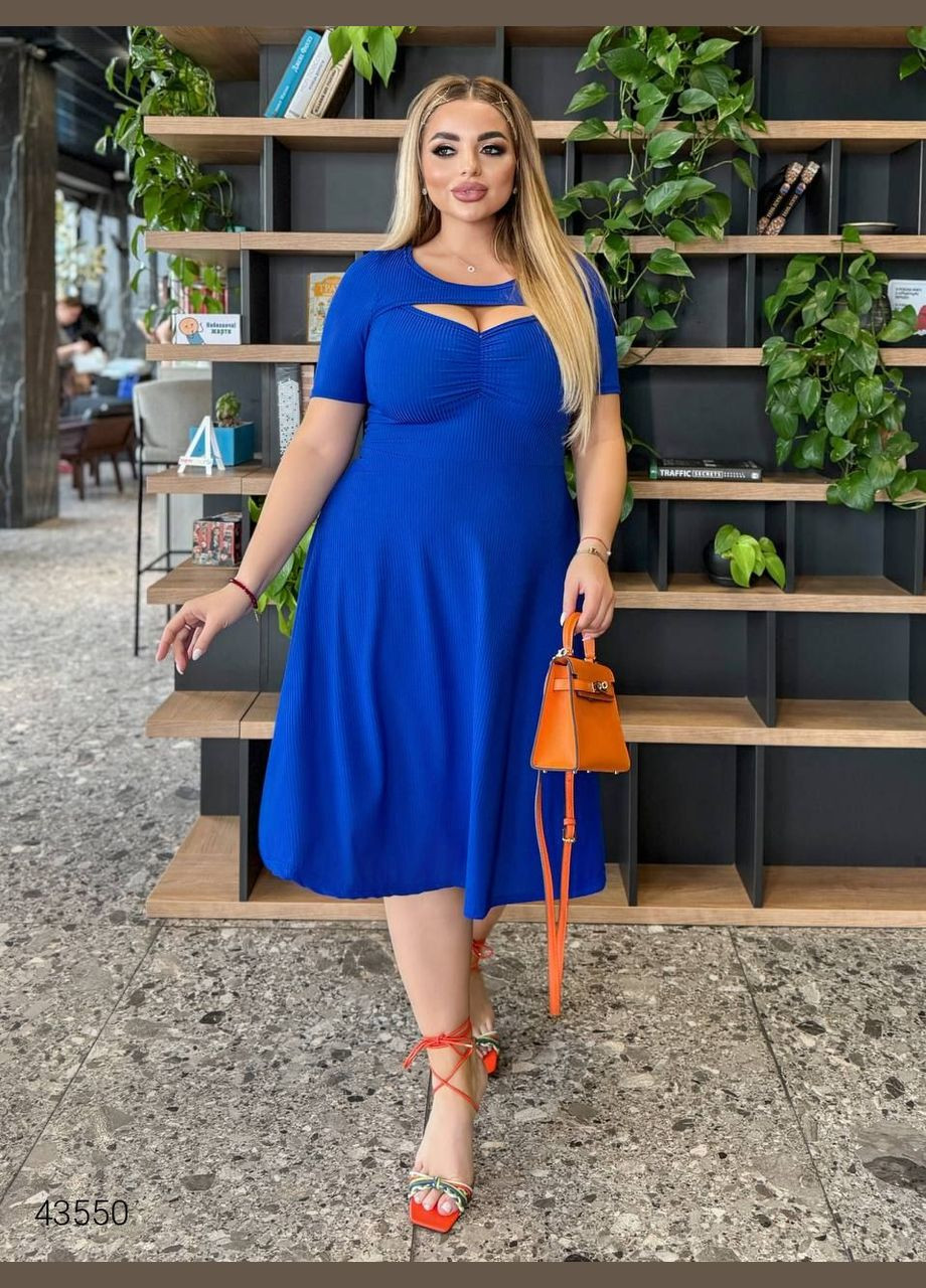 Синя повсякденний сукня великого розміру Liton
